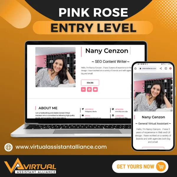 Pink Rose Entry Level Professional Professional Online Resume and Portfolio